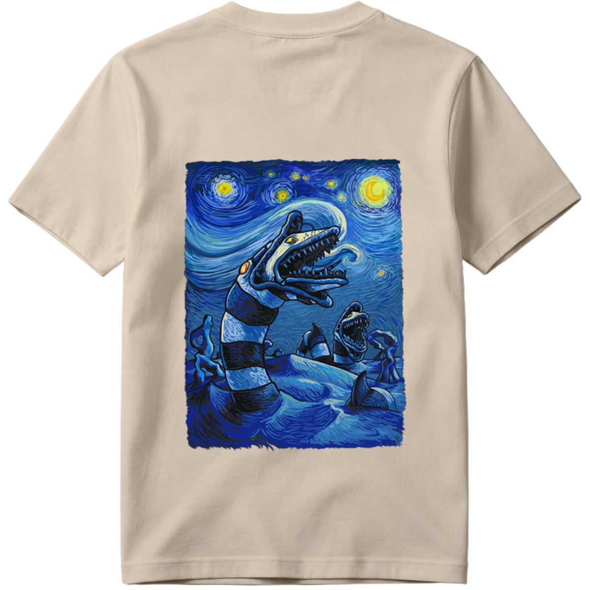 Starry Night with Loch Ness Monster - Tee
