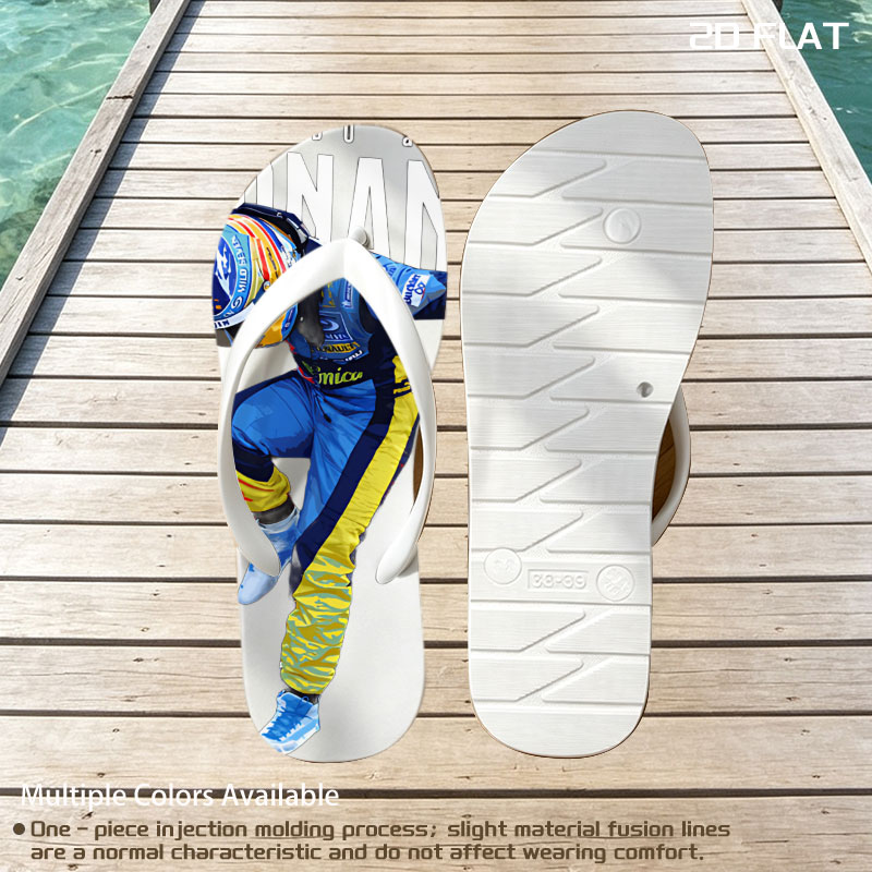 Fernando Alonso in Action: Formula 1 Racing Legend -  flip-flops