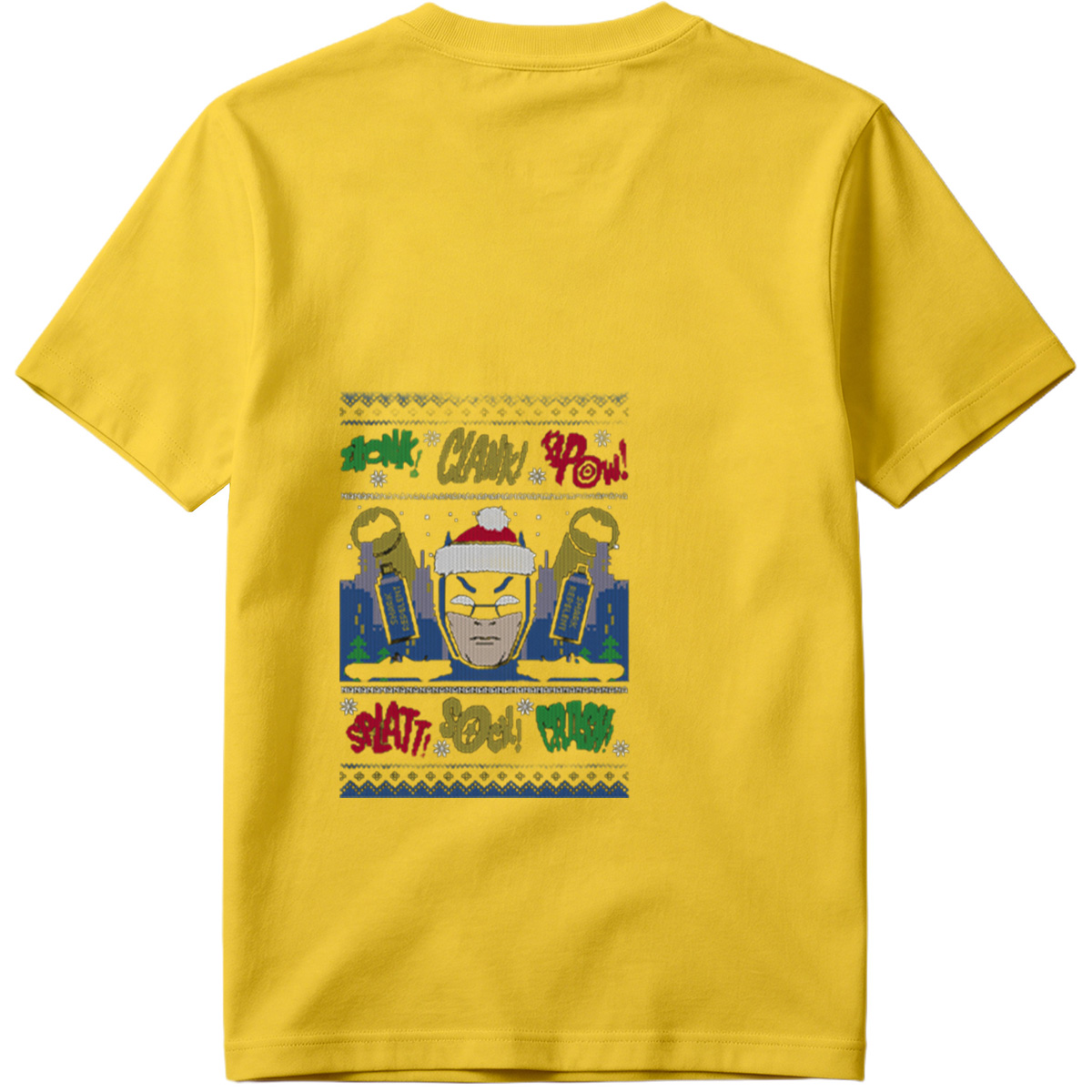 Batman Christmas Sweater with Comic Sound Effects - Tee