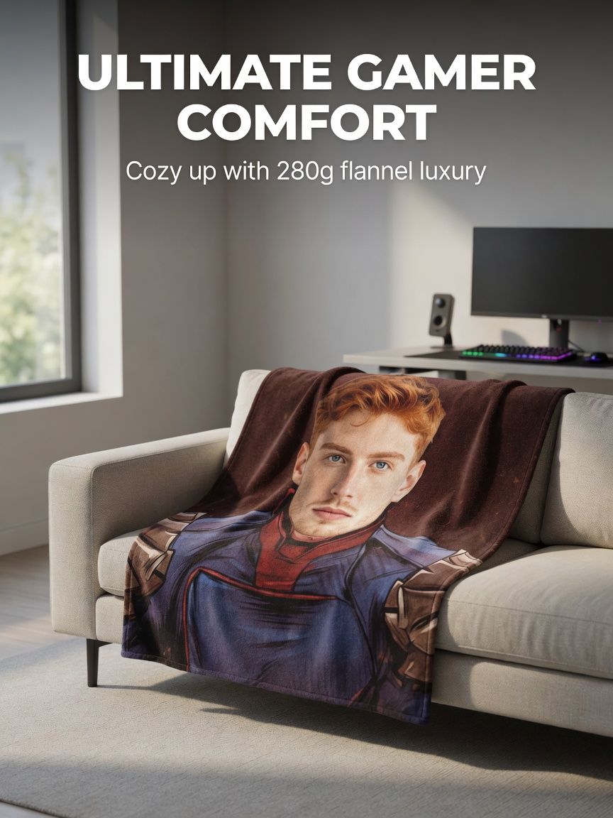Custom Face Photo Blanket Personalized Flannel Fleece Throw Soft Anti-Pilling Warm Bedding for Unique Novelty Gifts