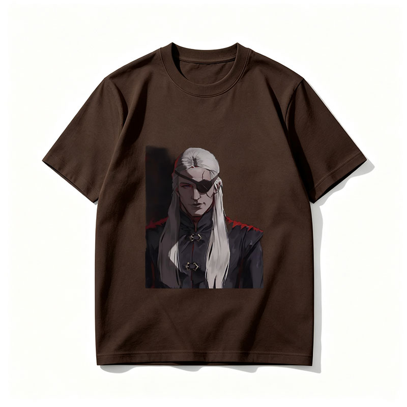 Elderly Warrior with White Hair and Eye Patch in Dark Armor - Tee