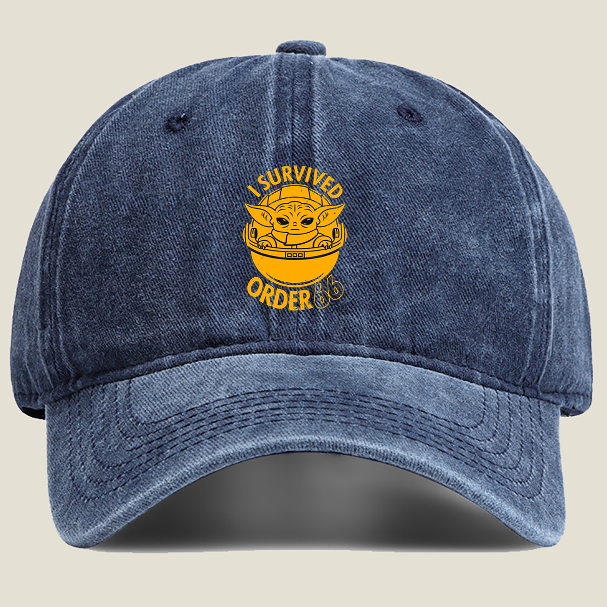I Survived Order 66 - Baby Yoda - Washed Denim - Baseball Cap