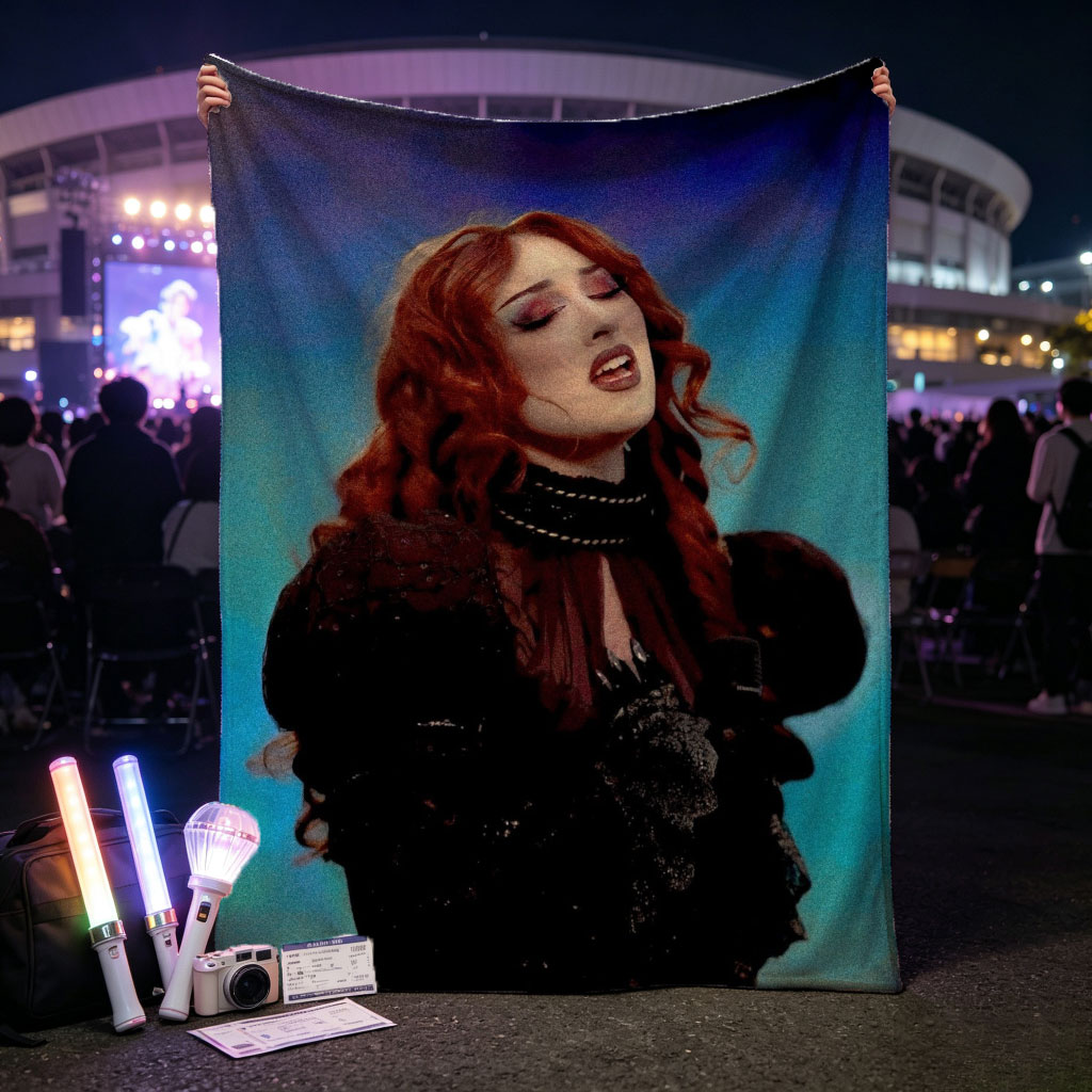 Chloe Grace Moretz in a Dramatic Performance Wearing a Black Lace Outfit with Red Hair and Intense Expression - Blankets