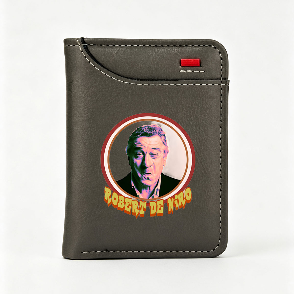 Robert De Niro Portrait in Circular Frame - Vertical Style Wallet