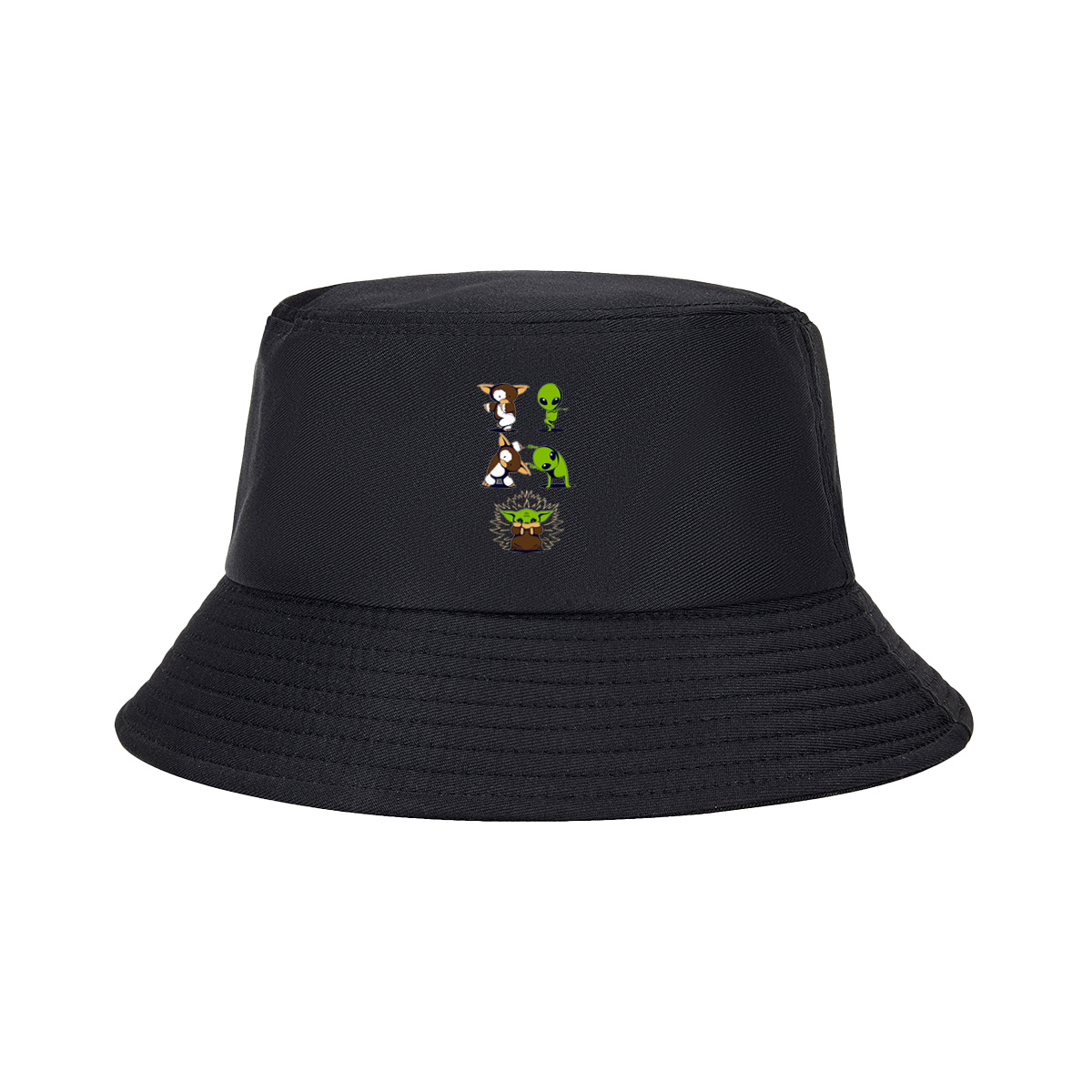 Diddy Kong, Alien, and Baby Yoda in Playful Poses - Fisherman's Hat