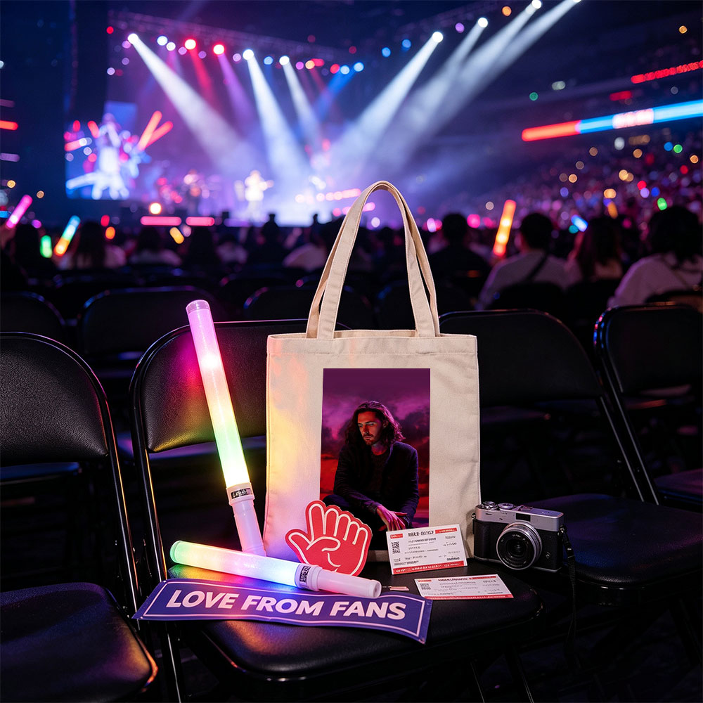Hozier Sitting in a Dramatic Purple and Red Sky Scene - Canvas tote bags