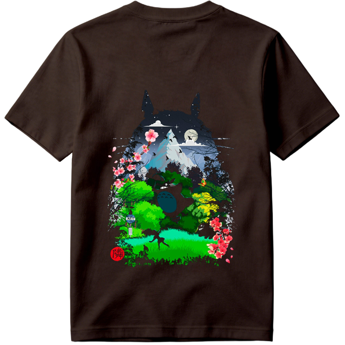 Totoro in the Cherry Blossom Garden - Tee