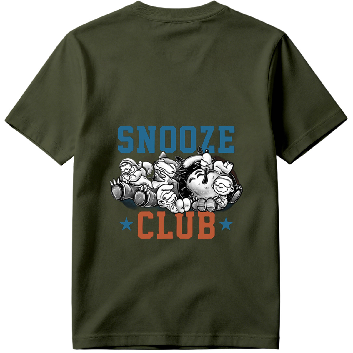 Snooze Club: Mickey, Minnie, Donald, Goofy, and Pluto Sleeping Together - Tee
