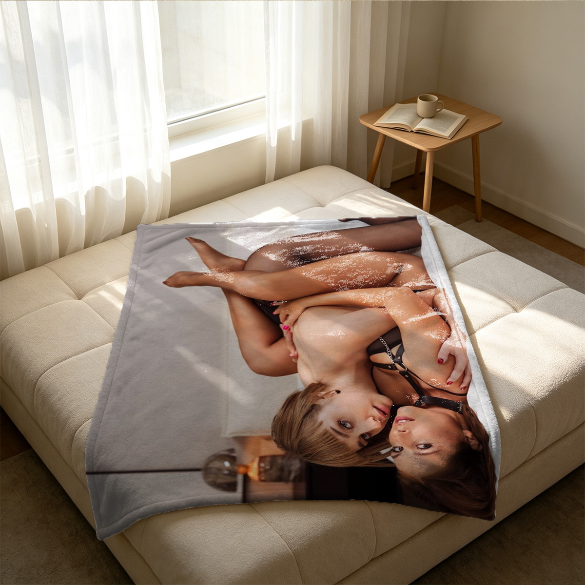 Two Babes in Bikinis by the Pool - Blanket