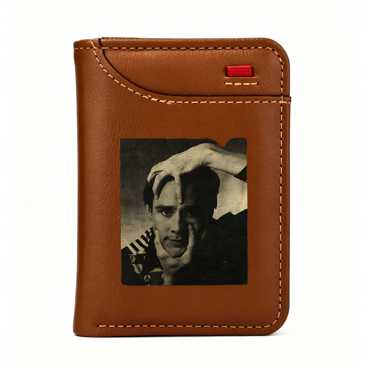 Man with Hands on Face in Dramatic Pose - Vertical Style Wallet