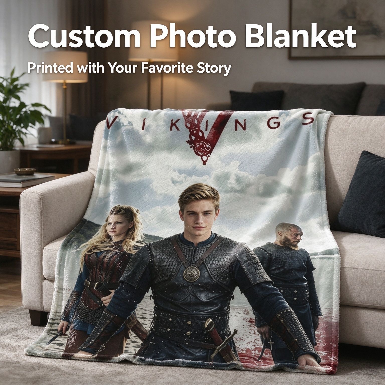 Custom Photo Face Blanket Personalized Flannel Throw Ultra Soft Anti-Pilling Cozy Fleece Bed Sofa Blanket Ideal Gift