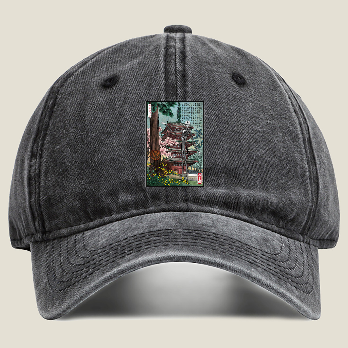 Jack Skellington in Japan - Washed Denim - Baseball Cap