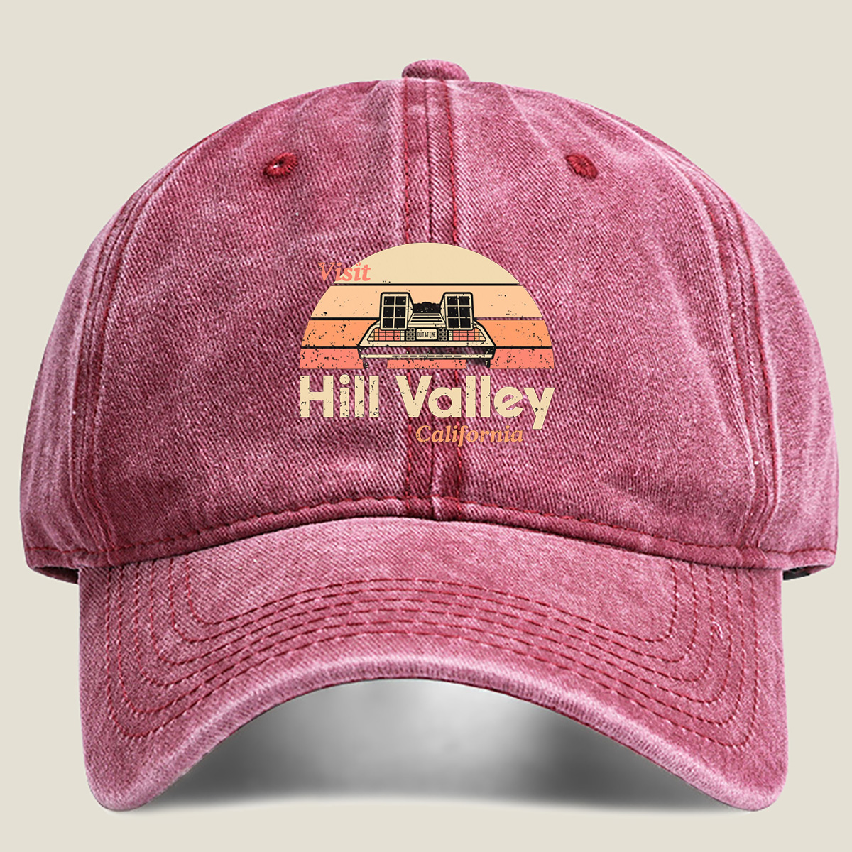Back to the Future: Visit Hill Valley, California - Washed Denim - Baseball Cap