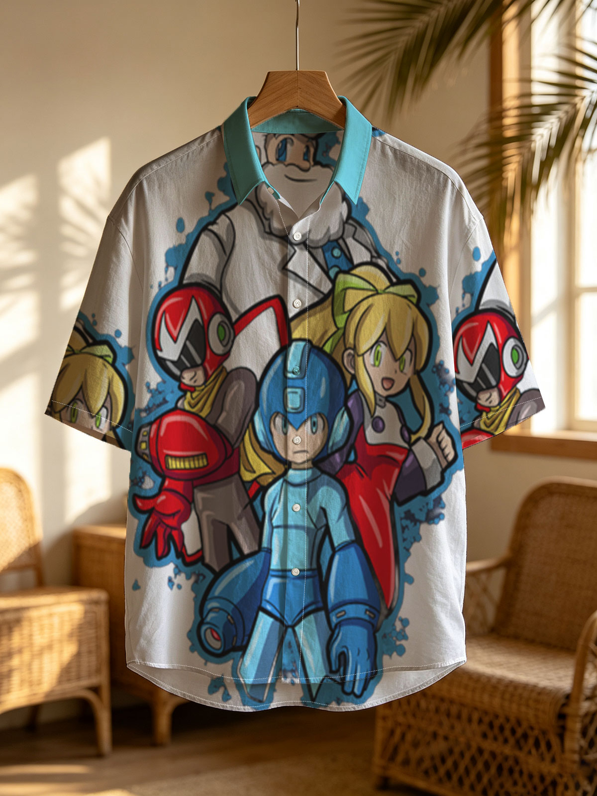 Mega Man, Roll, Dr. Light, and Bass from the Mega Man series -  Shirt