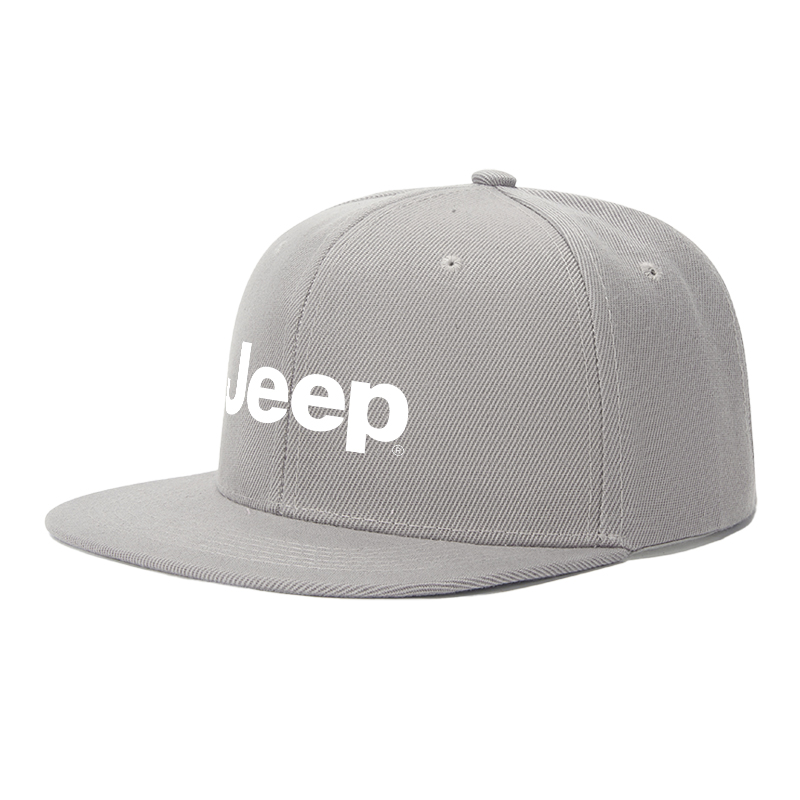 Flat Brim Baseball Cap Jeep Logo Print Streetwear Underground Skate Style for Basketball Court Urban Skate Park Skaters Rappers Streetwear Enthusiasts