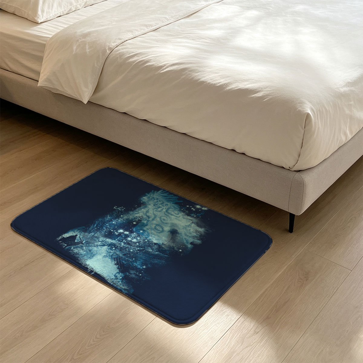 Frozen Kingdom: Ice Spirit and Winter Forest - Flannel floor mat
