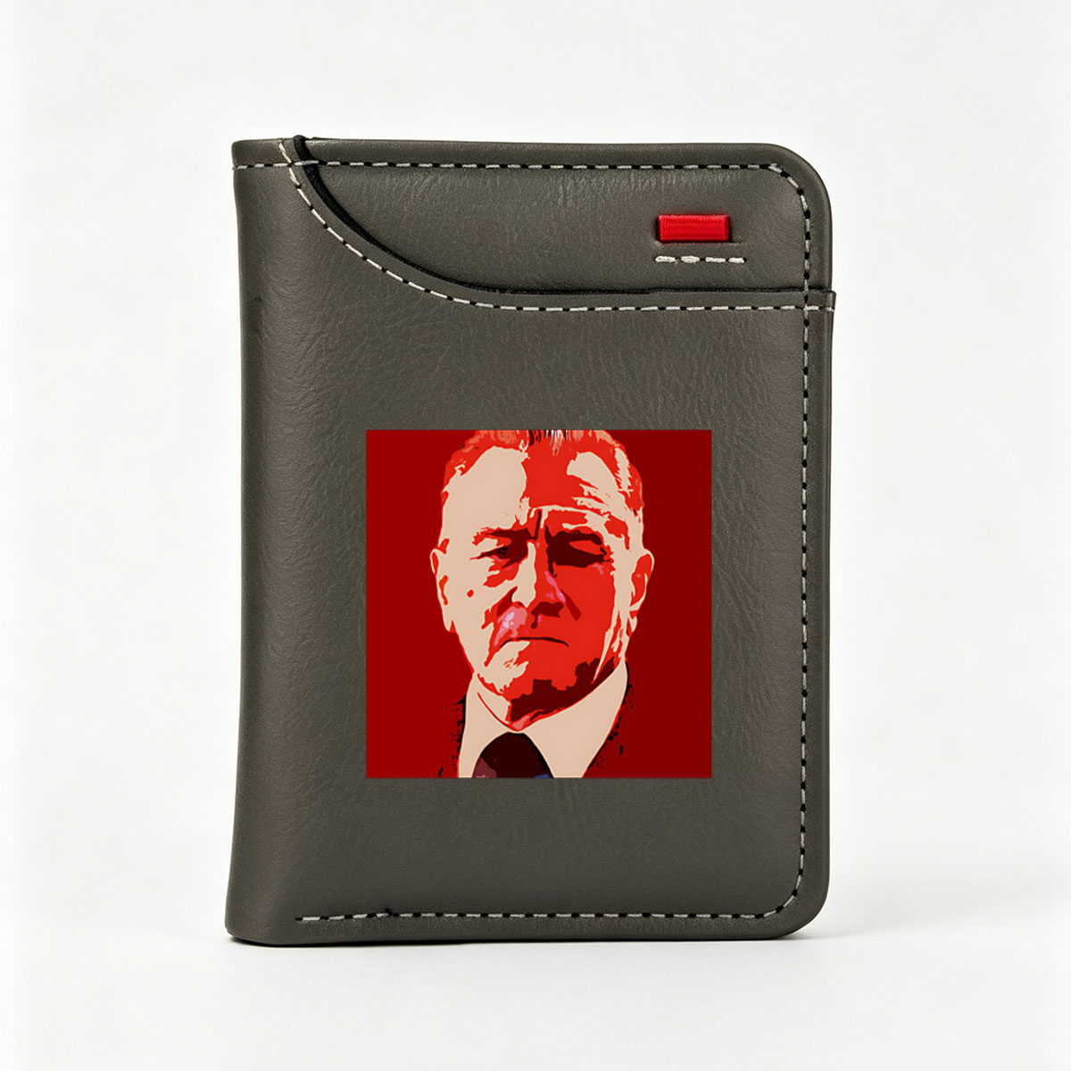 Portrait of a Man in Red and White Stylized Art - Vertical Style Wallet