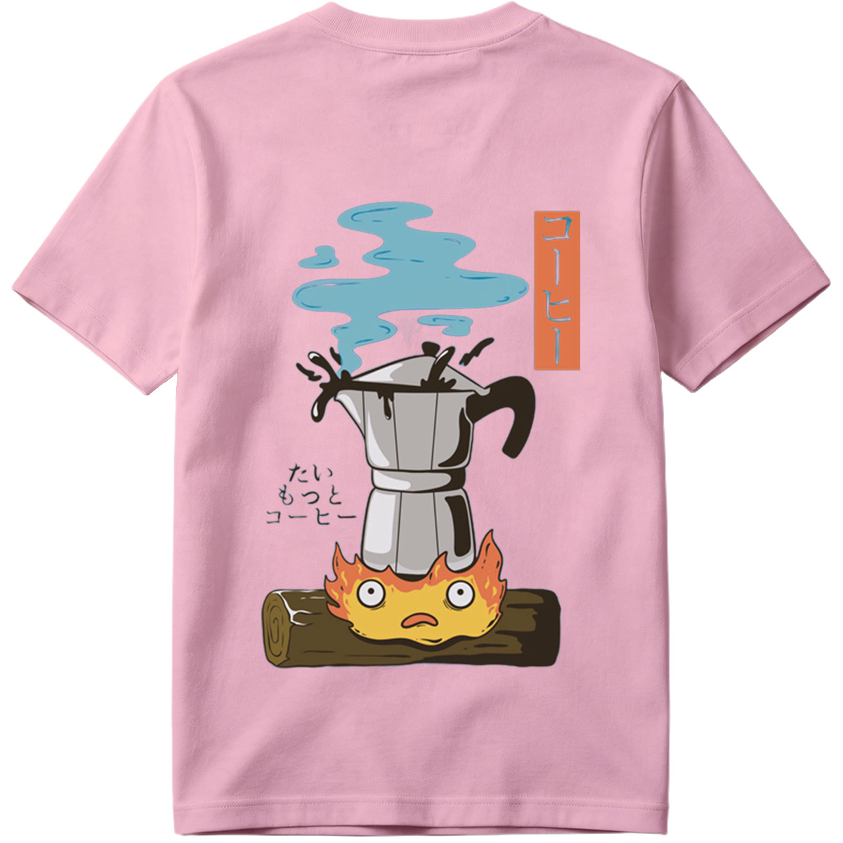 Coffee Pot and Flame Character - Tee