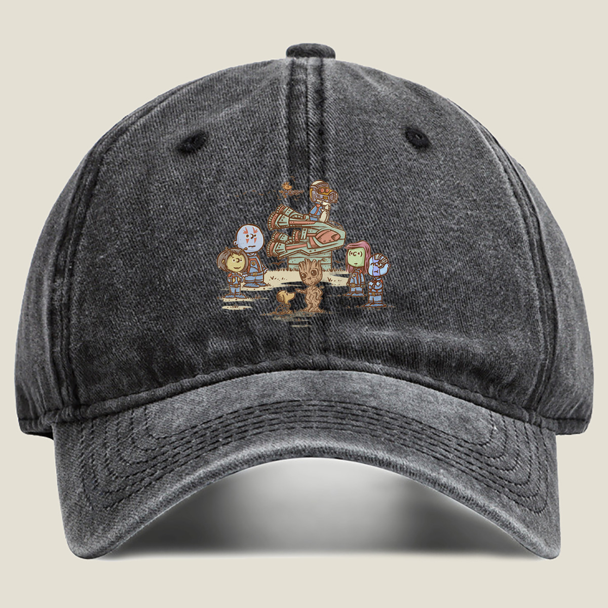 Guardians of the Galaxy: Groot, Rocket, Star-Lord, Gamora, Drax, and Nebula - Washed Denim - Baseball Cap