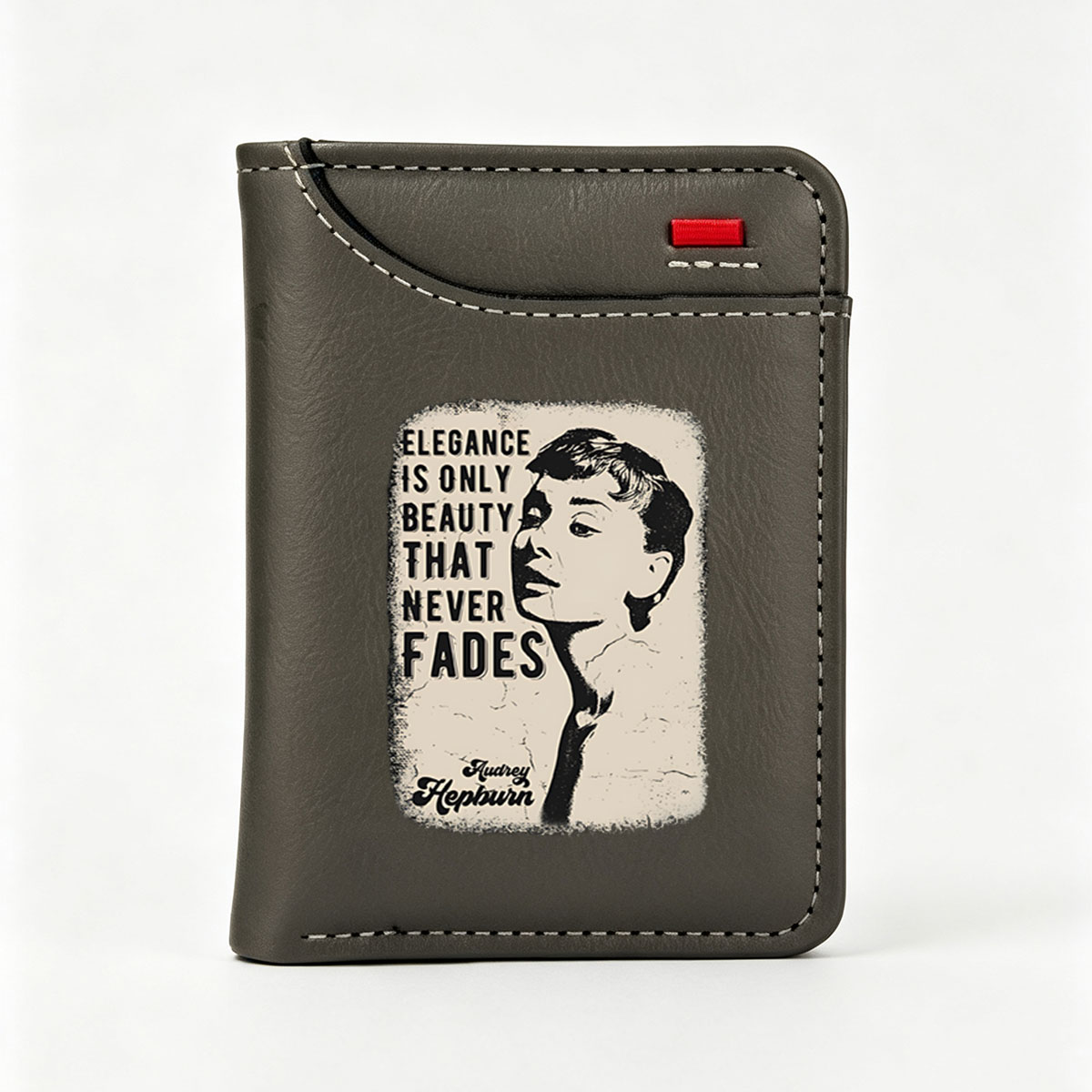 Audrey Hepburn - Elegance is Only Beauty That Never Fades - Vertical Style Wallet
