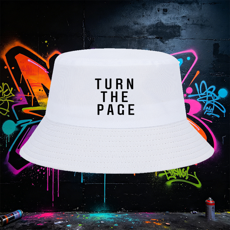 Unisex Fisherman Hat Turn The Page Print Design Classic Bucket Hat for Outdoor Activities and Casual Wear Adults Men Women Fashion Sun Protection Hat
