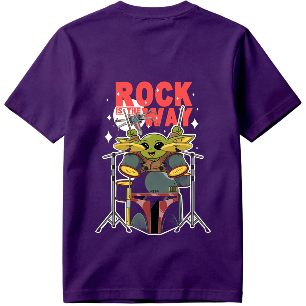 Baby Yoda Playing Drums Rock Is The Way - Tee