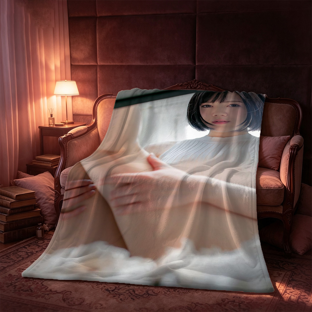 Maid Outfit Mirror Selfie - Blanket