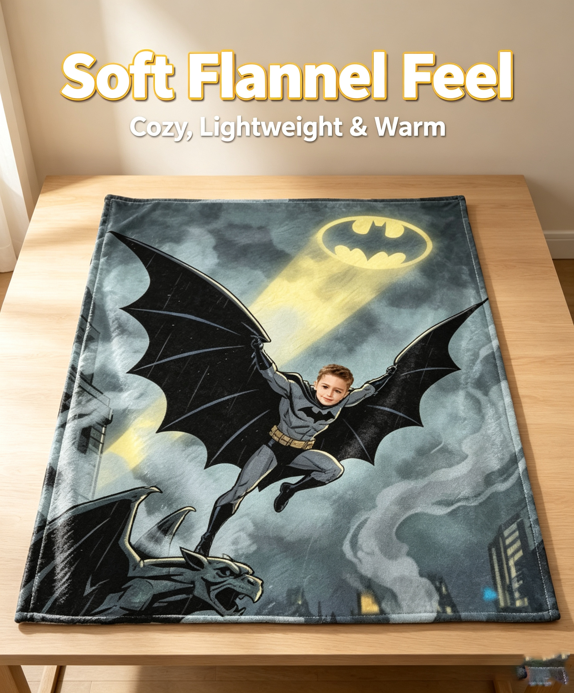 Personalized Batman Blanket | Custom Photo Gift for Boys