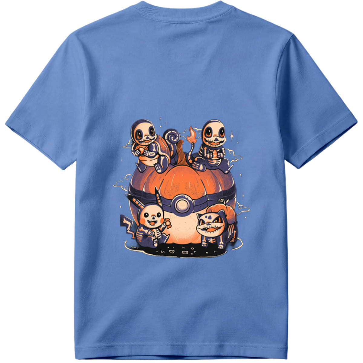 Pokémon: Skeleton Eeveelutions on a Pokéball Pumpkin - Tee