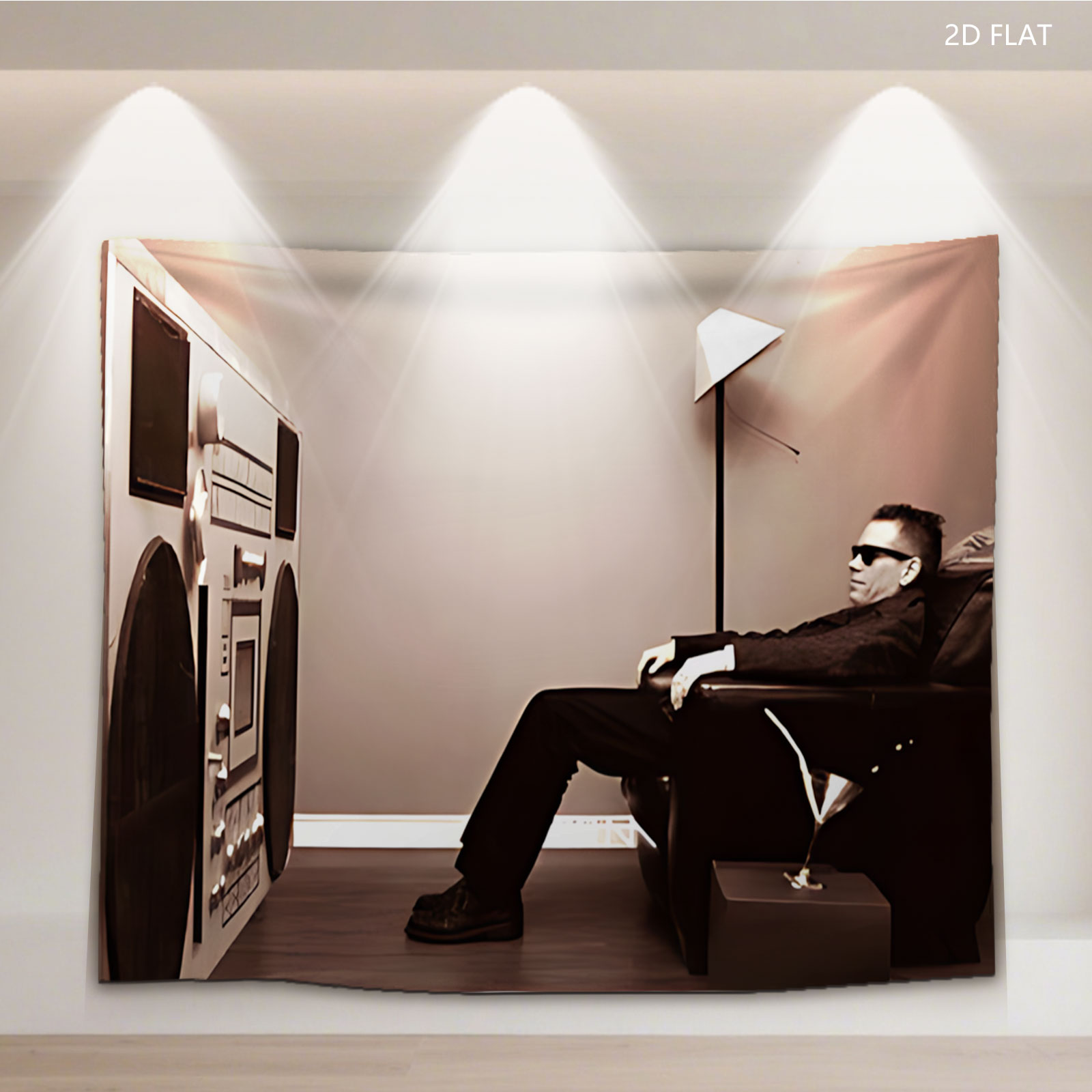 Man in Suit with Boombox and Martini Glass - Tapestry