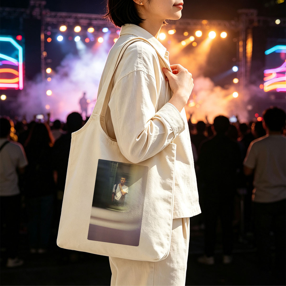 No celebrity or band is present in the image. - Canvas shoulder bags/