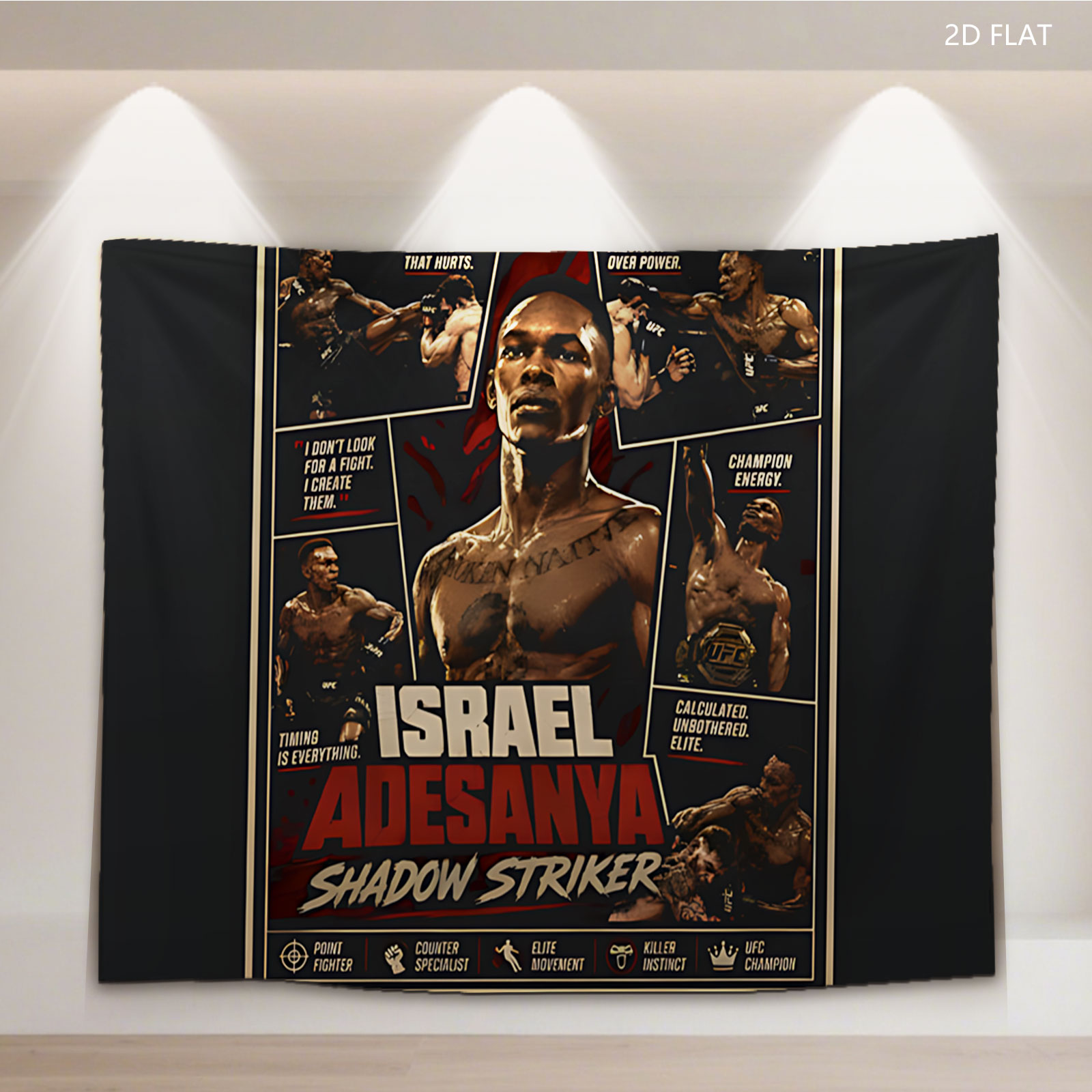 Israel Adesanya: Shadow Striker UFC Champion - Tapestry