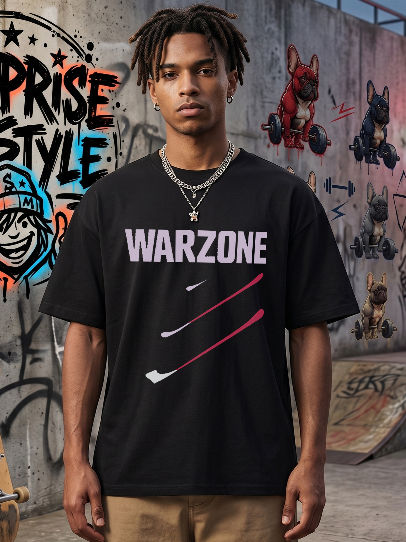 Men's Printed T-Shirt Warzone Graphic Design Casual Round Neck Summer Lightweight Breathable Short Sleeve Tee for Gaming Fans and Outdoor Activities