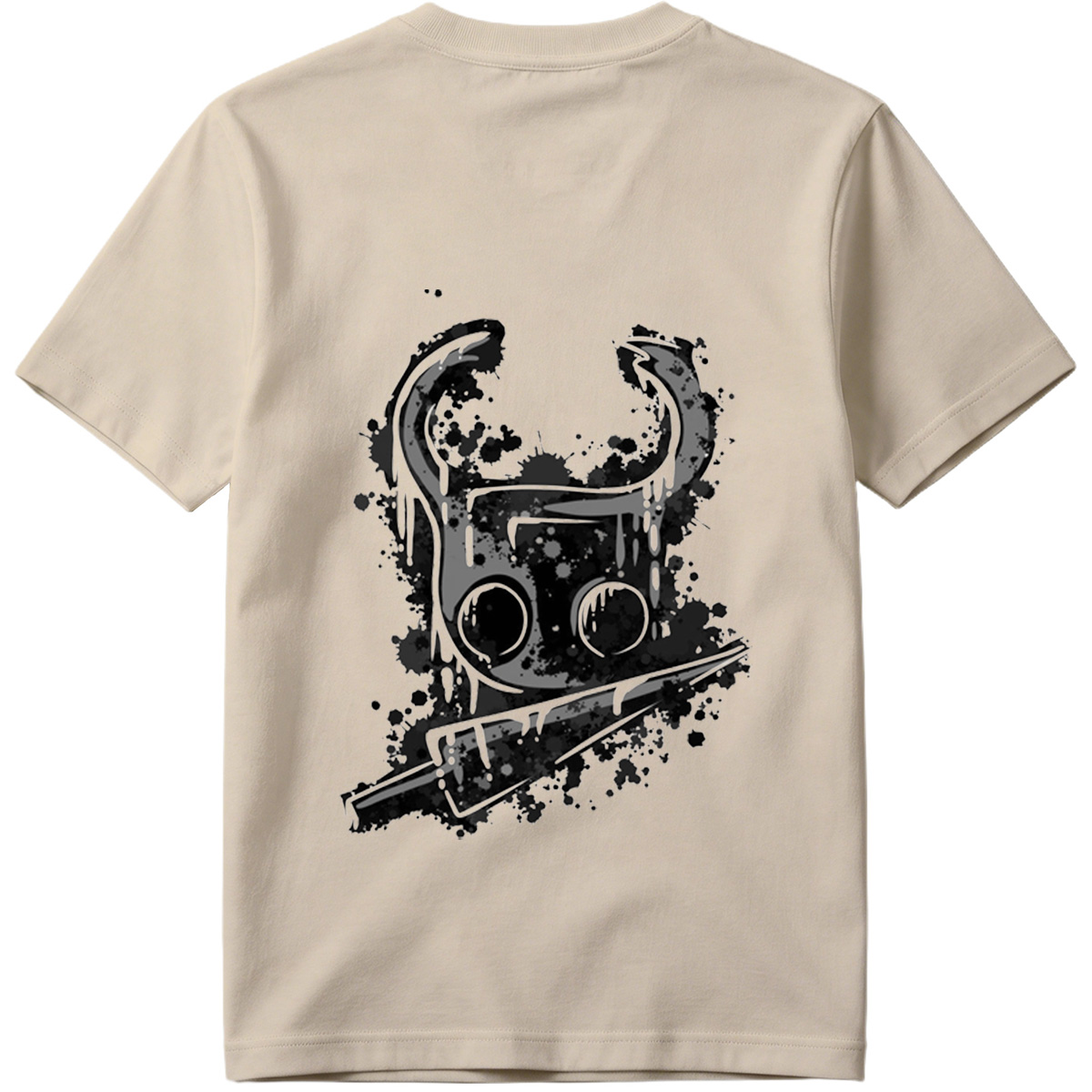 Gas Mask with Horns and Knife - Tee