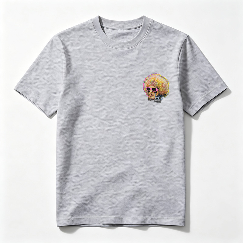 Jeff Lynne Legends: Electric Light Orchestra Icon with Pink Sunglasses and Vibrant Hair - Tee
