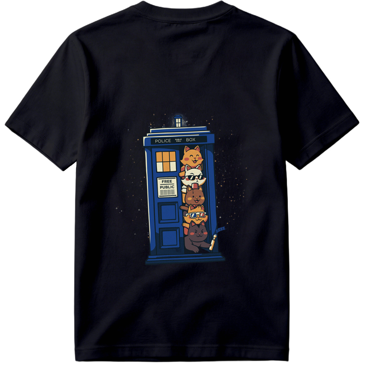 Doctor Who Cats in the TARDIS - Tee