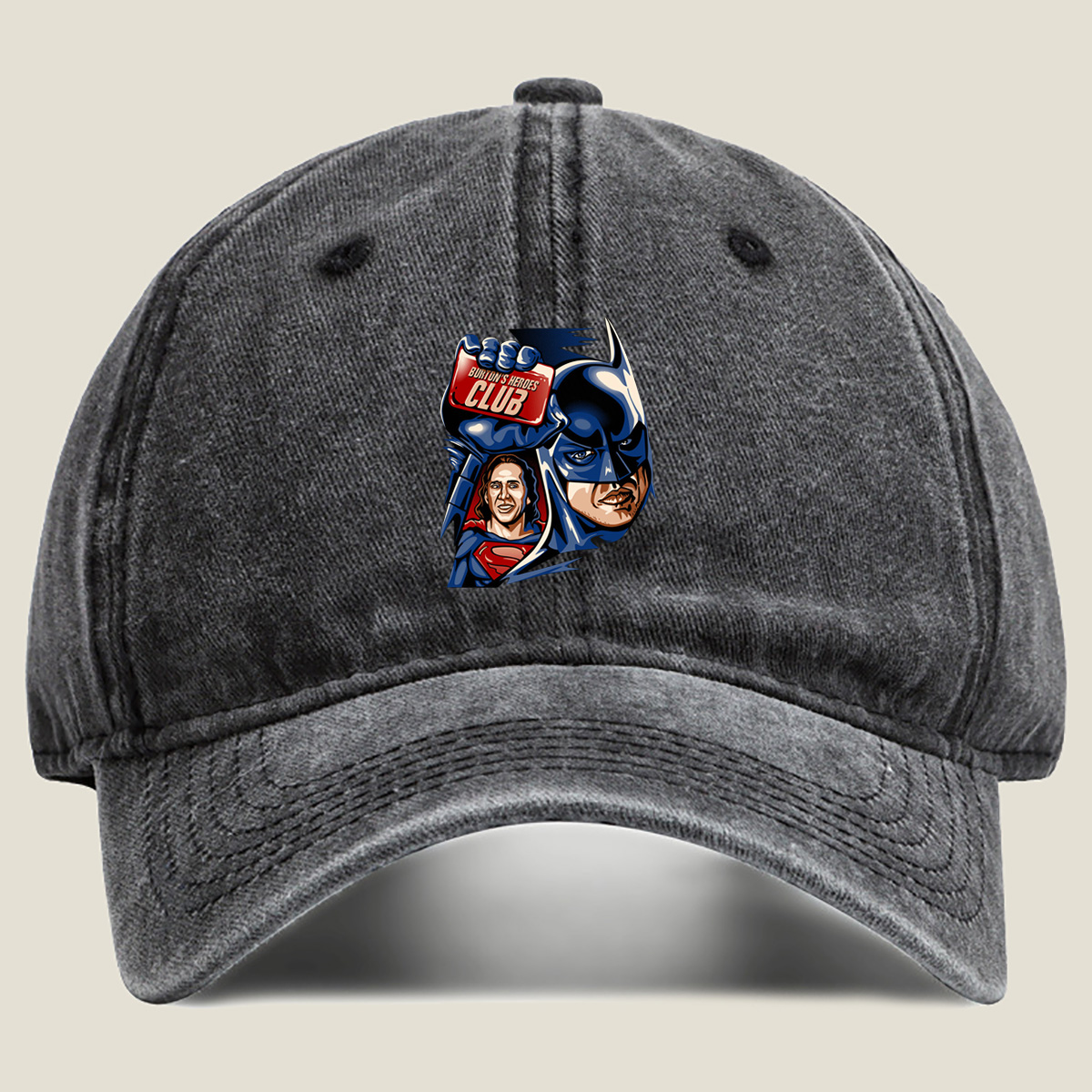 Batman and Superman - Buktun's Heroes Club - Washed Denim - Baseball Cap
