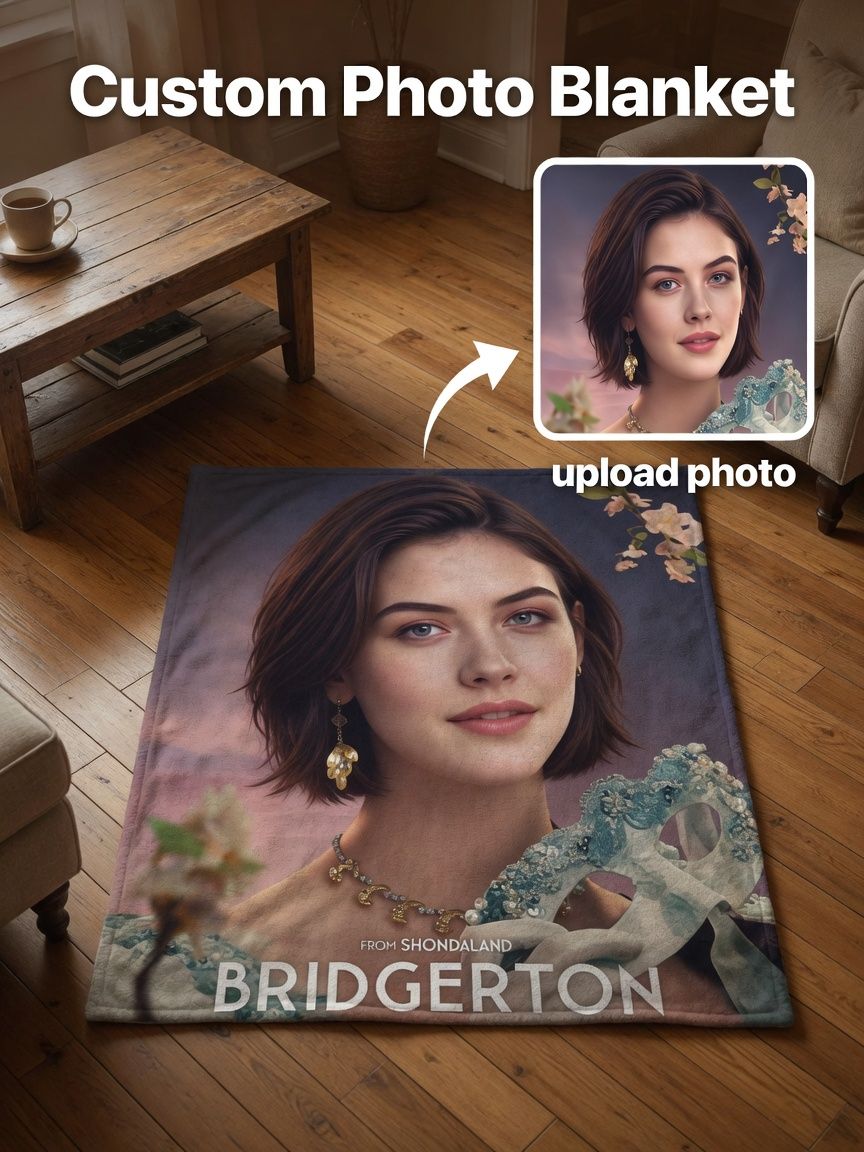 Custom Photo Portrait Flannel Blanket, Ultra Soft Anti-Pilling Plush Throw, Ideal Personalized Gift for Bed and Couch