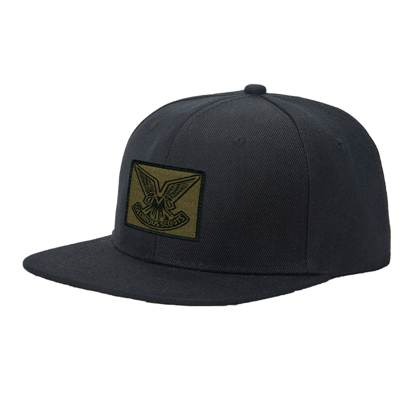 Flat Brim Baseball Cap Embroidered Eagle Patch with 