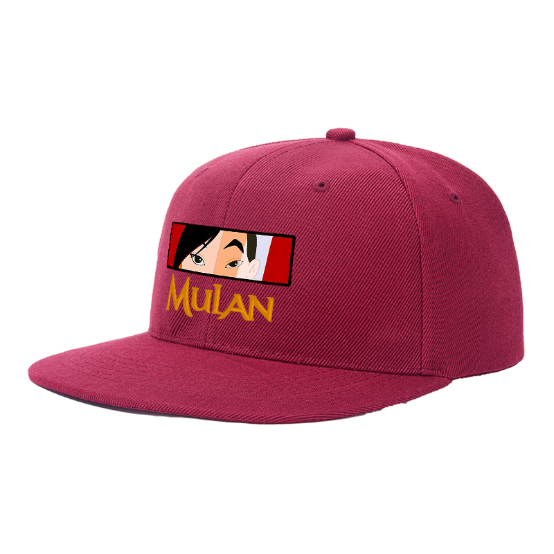 Flat Brim Baseball Cap Mulan Face Graphic Streetwear Underground Skate Style for Basketball Court Skate Park Urban Scene Skaters Rappers Streetwear Enthusiasts