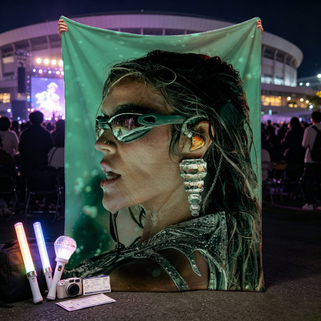Beyonce in Futuristic Fashion – Stunning Portrait with Reflective Goggles and Crystal Earrings - Blankets