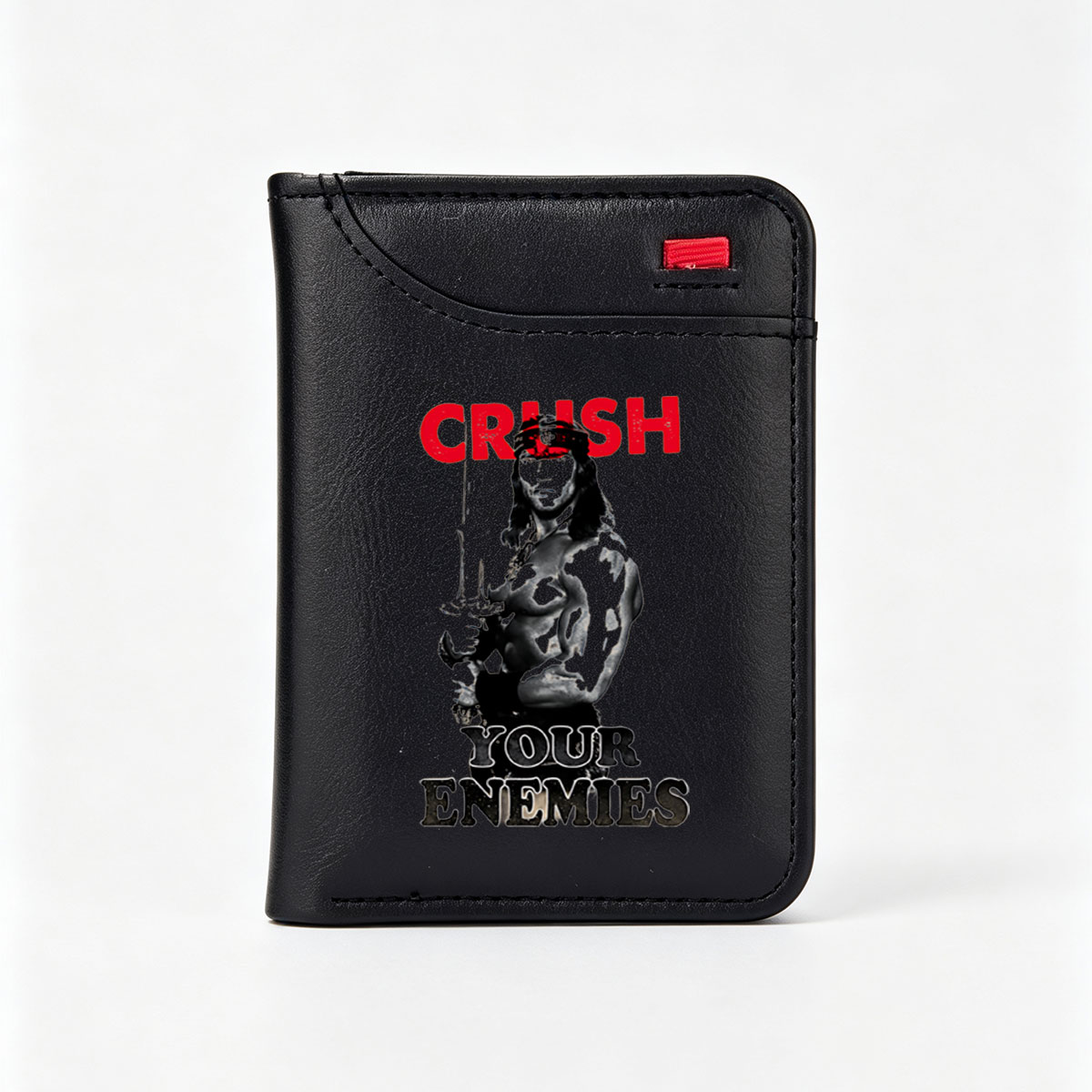 CRUSH YOUR ENEMIES: Warrior with Sword and Bandana - Vertical Style Wallet