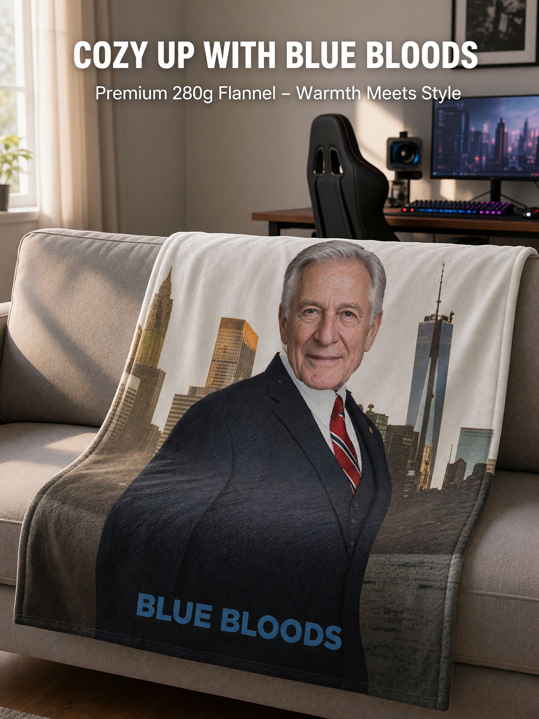 Custom Photo Face Blanket, Personalized Flannel Throw Plush Warm Fleece Blanket for Bed Couch, Ideal Cozy Gift