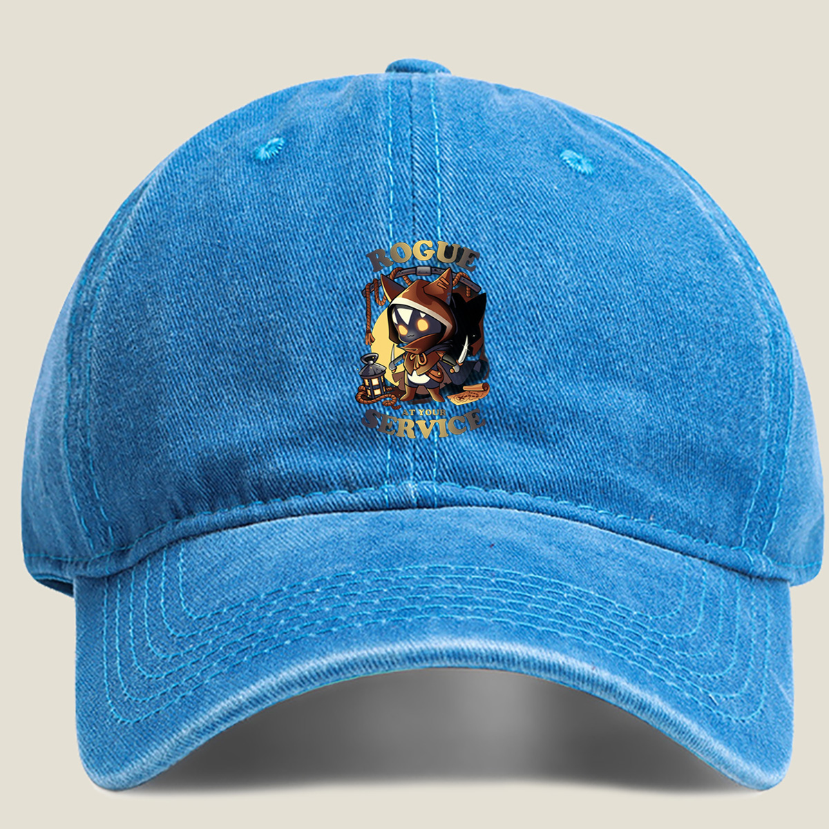 Rogue Cat: At Your Service - Washed Denim - Baseball Cap