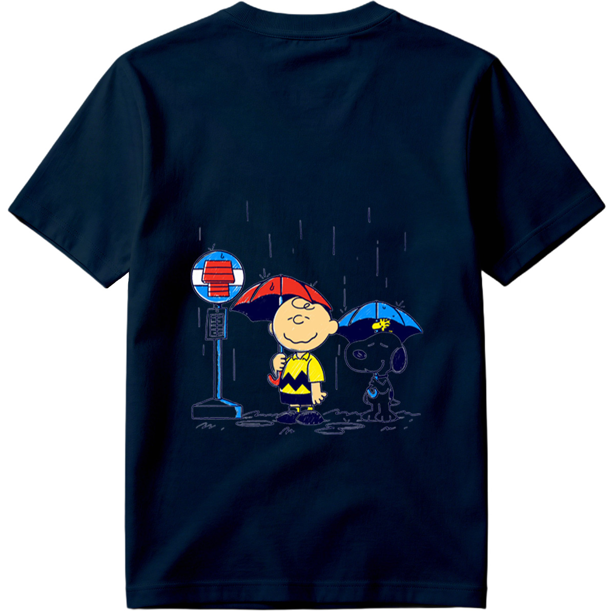Peanuts: Charlie Brown and Snoopy in the Rain - Tee