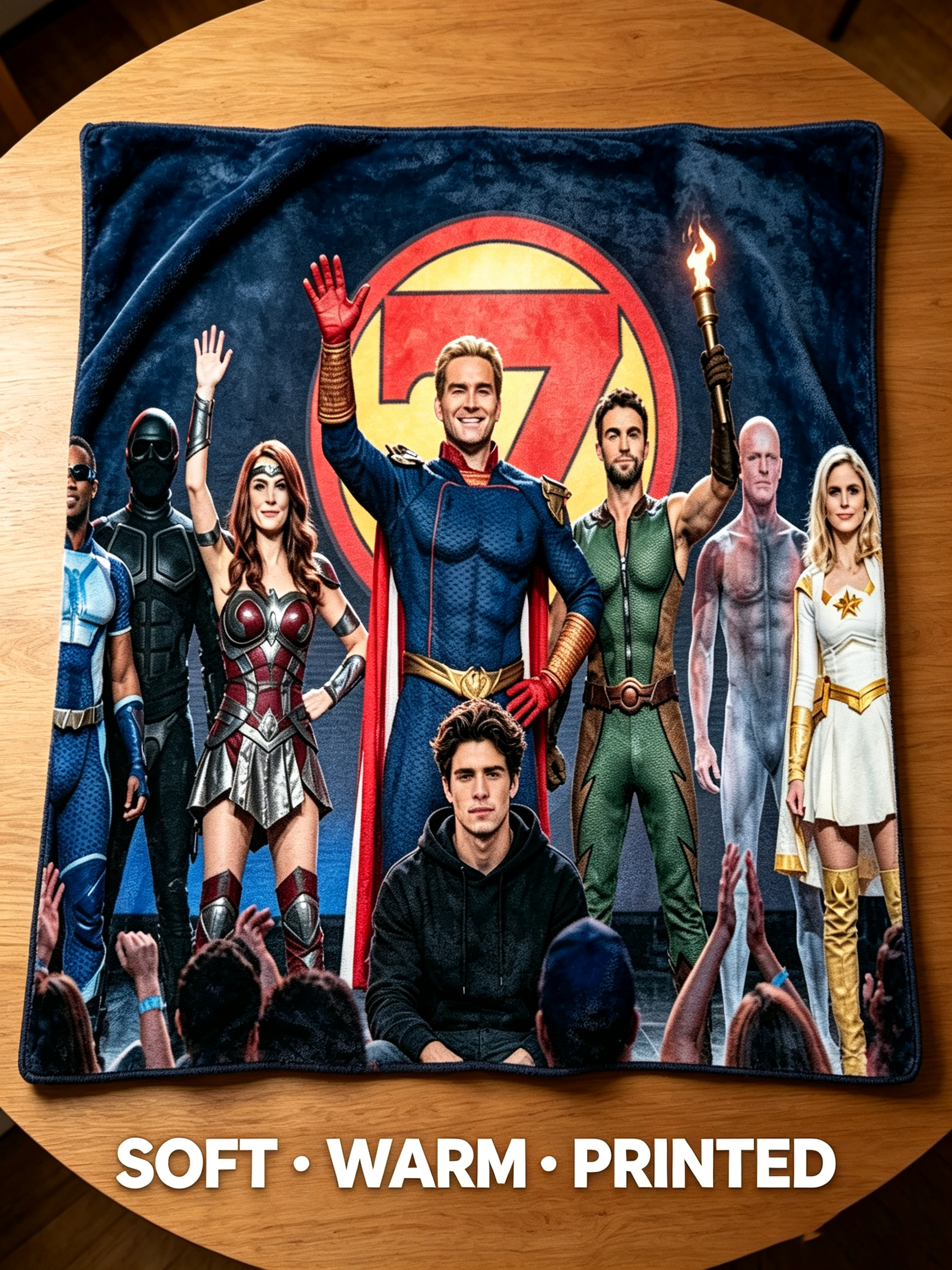Custom Face Blanket The Boys Season 4 Superhero Team Flannel Blanket Perfect for Fans and Cosplay Enthusiasts Gift or Giveaway Idea