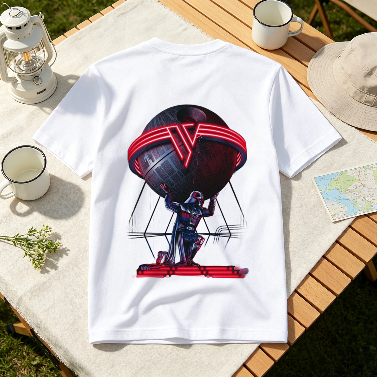 Darth Vader and the Death Star: A Galactic Powerhouse - Tee