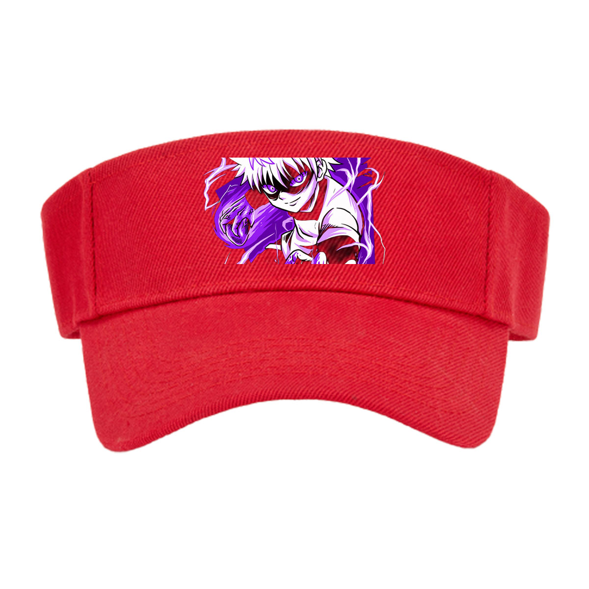 Saitama from One Punch Man in a dynamic pose with purple energy effects -  Visor cap