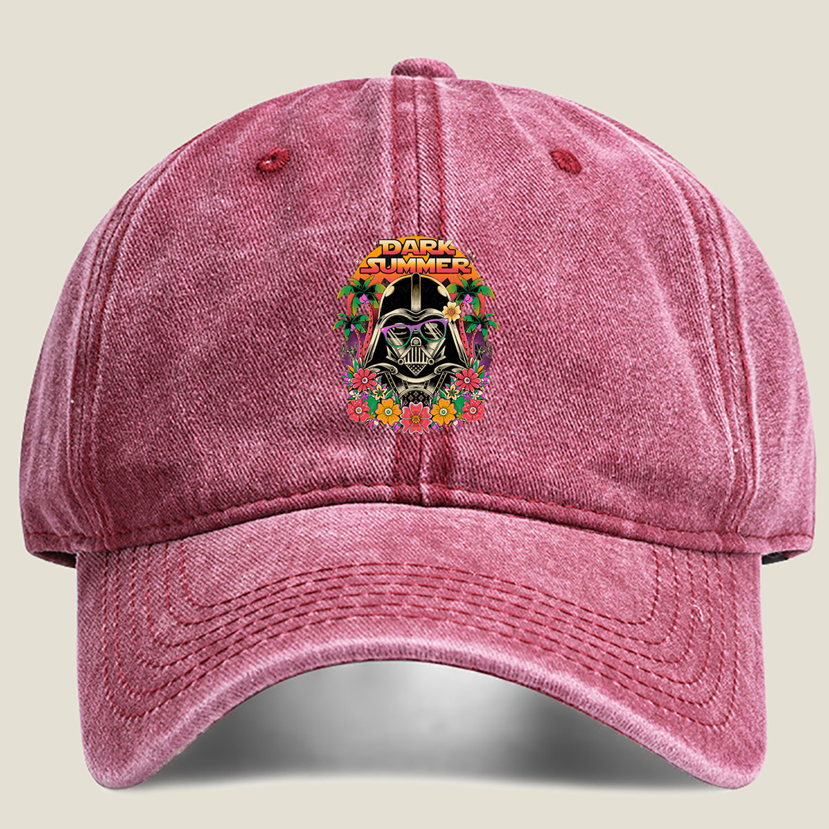 Dark Summer: Darth Vader in Tropical Paradise - Washed Denim - Baseball Cap