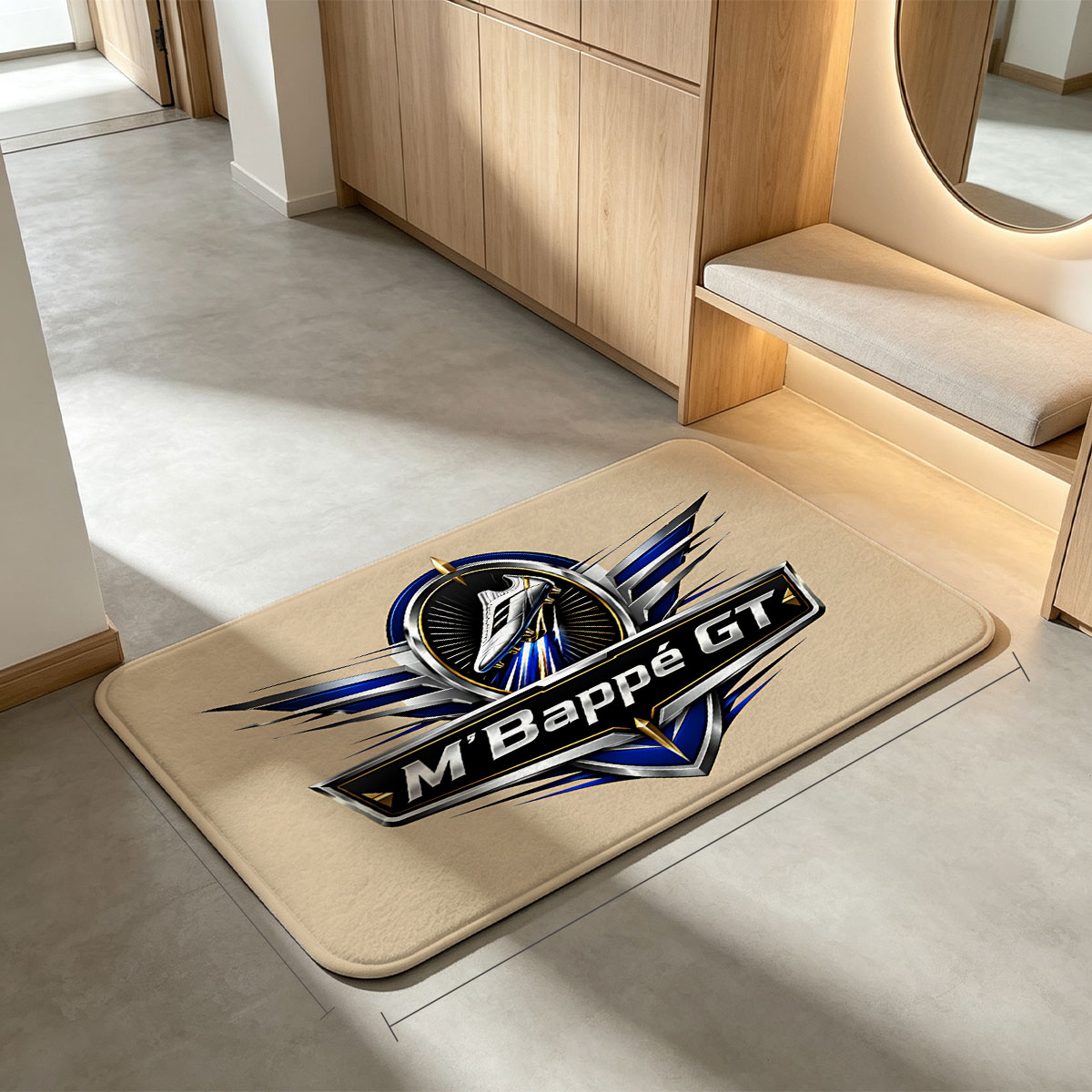M'Bappe GT Football Shoe Brand Logo - Flannel floor mat